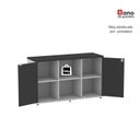 Ver mais imagens de Armário Credenza 2 Portas Pivotante P25 Cinza/Preto