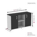 Ver imagem 4 de Armário Credenza 2 Portas Pivotante P25 Cinza/Preto