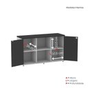 Ver imagem 7 de Armário Credenza 2 Portas Pivotante P25 Cinza/Preto