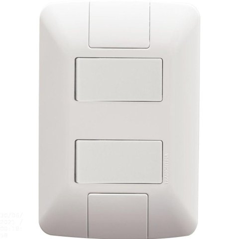 Conjunto 4x2 com 2 Interruptores Paralelos Tramontina Aria 6 a 250 V Branco Tramontina