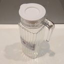 Ver imagem 3 de Jarra de Vidro 1,1L Transparente 24x8x8cm Água Suco Chá Bebidas Mesa Detox