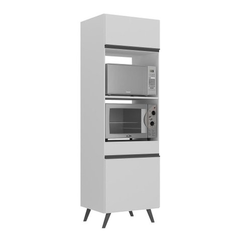 Paneleiro 2 Portas Para Forno E Microondas Branco/preto