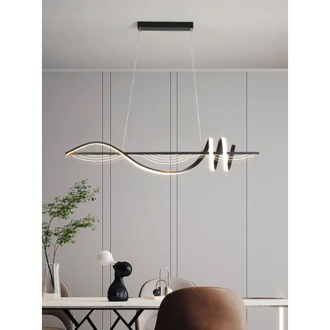 Pendente Moderno Espiral Preto 100cm Led 36w 3000k Bivolt 14523-pl