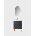 Ver imagem 4 de Gabinete para Banheiro com Cuba e Espelho Organico 60cm Retro Mdf Grafite Milano - On Móveis