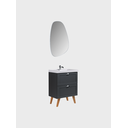 Ver imagem 5 de Gabinete para Banheiro com Cuba e Espelho Organico 60cm Retro Mdf Grafite Milano - On Móveis