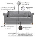 Ver imagem 5 de Kit 2 Poltronas e Sofá 2 Lugares 1,60m Pés Castanho Grafite