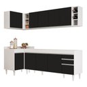 Ver imagem 1 de Armário de Cozinha Modulado de Canto Direito 5 Peças Cp43 Balcão sem Tampo Branco/preto - Lumil Lumi