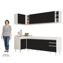 Ver imagem 5 de Armário de Cozinha Modulado de Canto Direito 5 Peças Cp43 Balcão sem Tampo Branco/preto - Lumil Lumi