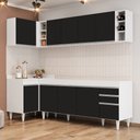 Ver imagem 2 de Armário de Cozinha Modulado de Canto Direito 5 Peças Cp43 Balcão sem Tampo Branco/preto - Lumil Lumi