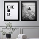 Ver imagem 1 de Kit 2 Quadros Rio de Janeiro - Errejota Casal 45x34cm - com Vidro:moldura Preta