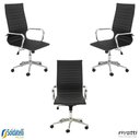 Ver imagem 3 de Kit 3 Cadeiras Office Sevilha Pu Alta Várias Cores - Rivatti