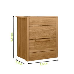 Mesa Criado Mesinha de Cabeceira Quarto Mudo Box Cama Duas Gavetas - 2