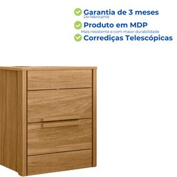 Mesa Criado Mesinha de Cabeceira Quarto Mudo Box Cama Duas Gavetas - 6