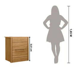 Mesa Criado Mesinha de Cabeceira Quarto Mudo Box Cama Duas Gavetas - 4