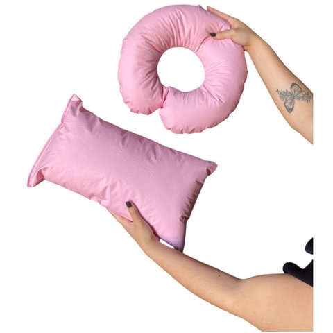 Kit Almofadas 2/5 Corino Rosa Bebê - In9 Decor