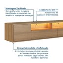 Ver imagem 6 de Rack com Painel para TV até 75 Polegadas 200x136cm Horizonte CabeCasa MadeiraOriginals Marrom Freij