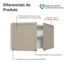 Ver imagem 4 de Armário Aéreo 120 cm 2 Portas Branco/Crema Vik Madesa