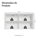 Ver imagem 3 de Armário Aéreo 120 cm 2 Portas Branco/Crema Vik Madesa