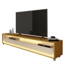 Ver imagem 1 de Rack para Tv 1.7 com Led Requinte Naturale com Off White - Gelius Móveis