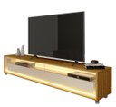 Ver imagem 1 de Rack para Tv 1.7 com Led Requinte Naturale com Off White - Gelius Móveis