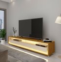 Ver imagem 2 de Rack para Tv 1.7 com Led Requinte Naturale com Off White - Gelius Móveis