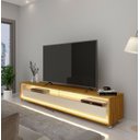 Ver imagem 2 de Rack para Tv 1.7 com Led Requinte Naturale com Off White - Gelius Móveis
