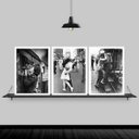 Ver imagem 2 de Kit 3 Quadros Amor Em Tempos De Guerra 24x18cm:Madeira preta