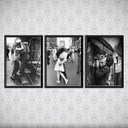 Ver imagem 1 de Kit 3 Quadros Amor Em Tempos De Guerra 24x18cm:Madeira preta