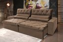 Ver imagem 1 de Sofá Retrátil/reclinável França 250cm Suede Velut com Molas no Assento - King House