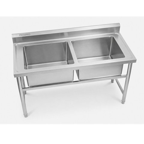 Pia Inox 150x70x85cm 2 Tanques Central 60x50x35cm SKBX1570L