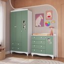 Ver imagem 1 de Conjunto para Quarto Infantil com Guarda-roupa e Cômoda Trocador Encanto