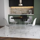 Ver imagem 1 de Mesa de Jantar Redonda 90cm Preta Clips 3 Pés com 4 Cadeiras Brancas Ferro Branco Cor: Preto