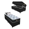 Cama Box Baú Solteiro Paulista Gazin 88x188x61cm Preto/Branco - Suporta até 80kg por Pessoa - 1