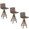 Kit 3 Banquetas Gourmet Giratoria Julia Marrom - 4
