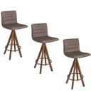 Ver imagem 4 de Kit 3 Banquetas Gourmet Giratoria Julia Marrom