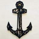 Ver imagem 2 de Quadro / Quadrinho Âncora 28cm - Marinheiro, Decoração:Preto