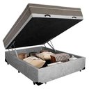 Ver imagem 2 de Cama Box Baú Casal Suede + Colchão Sereneprime Molas Ensacadas 138x188x69 Cinza