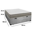 Ver imagem 3 de Cama Box Baú Casal Suede + Colchão Sereneprime Molas Ensacadas 138x188x69 Cinza