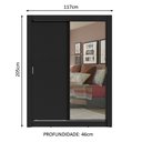 Ver imagem 4 de Guarda-roupa Solteiro Madesa Denver 2 Portas de Correr com Espelho