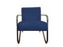 Ver imagem 2 de Poltrona Decorativa Bela Suede Azul Marinho Braço Cromado Ms Decor