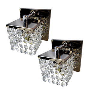 2 Arandelas Pedras Cristal Legitimo K 9 Brilho Lindo Gs