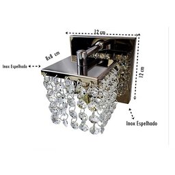 2 Arandelas Pedras Cristal Legitimo K 9 Brilho Lindo Gs - 3
