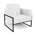 Ver imagem 2 de Sofá Namoradeira com Poltrona Base Industrial Alta Preto Marisa Corino Branco D03 - D\'rossi
