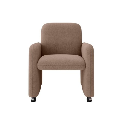 Poltrona Roma Decorativa Bouclê para Sala Matrix Cor:bouclê Marrom