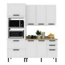 Ver imagem 2 de Cozinha Modulada 4 Peças com Torre Quente e Tampo MDF 190cm Grazi Tecnomobili