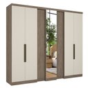 Ver imagem 2 de Guarda-Roupa Casal 6 Portas 4 Gavetas com Espelho 250x55x233cm Ultra Selecto Yescasa Off White Rustic/Off White