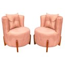 Ver imagem 1 de Kit 2 Poltronas Orgânica Curva Luna Boucle Rosa - Montanaris Decor