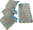 Ver imagem 1 de Kit 4 Peças Descanso de Panela Esteira Sisal Azul Claro