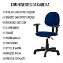 Ver imagem 3 de Cadeira Executiva Giratória Escritório Ergonômica com Braço