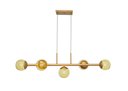 Ver imagem 1 de Pendente Jabuticaba Dourado P/5 Globos de Vidro Âmbar.:dourado